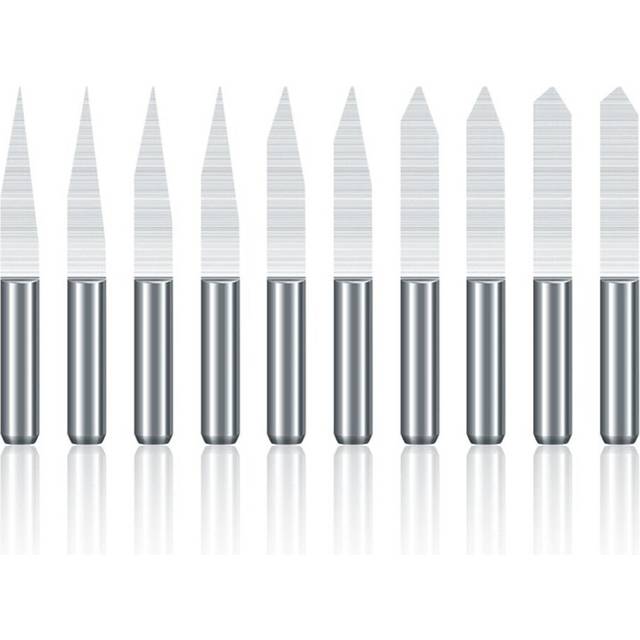 10Pcs 3.175mm Shank V-shaped CNC Milling Cutter 20/30/45/60/90 Angle Engraving Bit Planer Drill