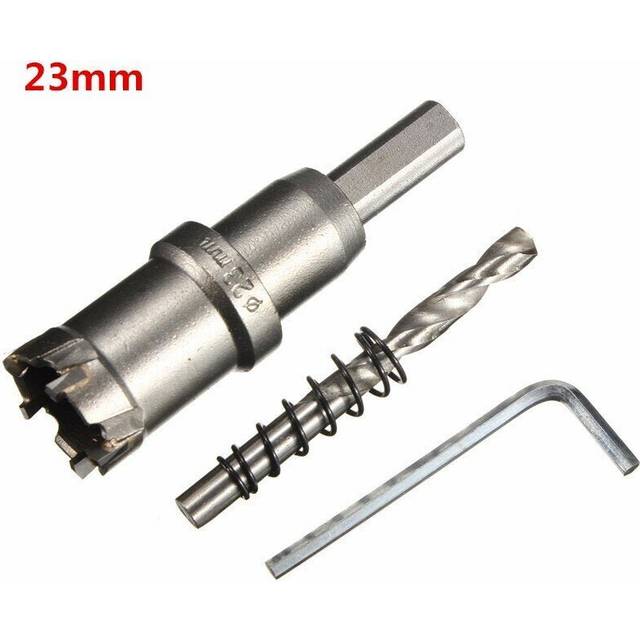 (23mm) 15mm - 24mm Carbide Tip Metal Cutter Hole Saw with Wrench/ Twist Drill Bit