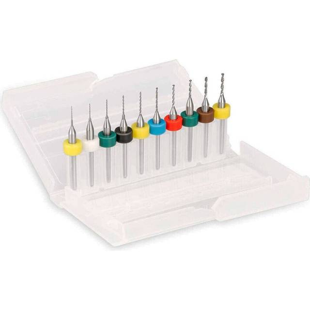 50pcs PCB Drill Bits Set 0.3mm-1.2mm Spiral Flute Carbide for Jewelry CNC Engraving Print Circuit Board Stone Dremel