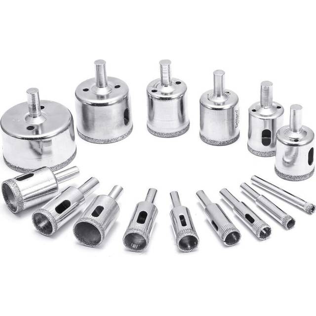 15pcs 6-50mm Diamond Hole Saw Cutter Tile Ceramic Glass Porcelain Marble Drill Bit