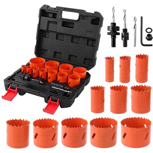17pcs 19-64mm Hole Saw Cutter Set Wood Metal Drilling Tools Hole Core Cutter Hole Saw Drill