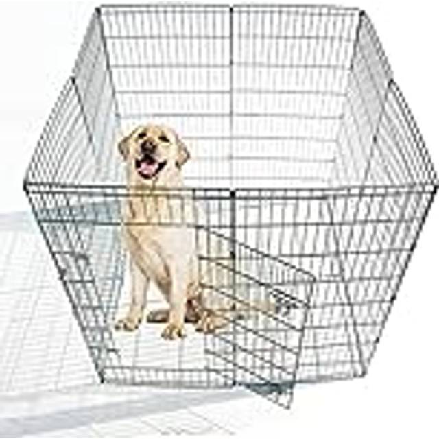 Ellie-Bo Easy-Up Puppy Rabbit Play Pen, 61 cm, Silver, 8-Piece