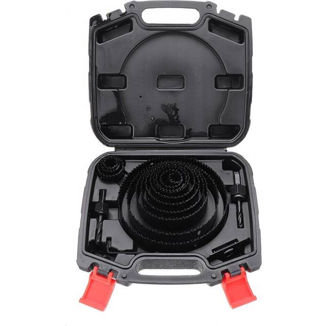 19Pcs Hole Saw Cutter Kit with 13Pcs Blades 19-152mm Woodworking Holesaw Cutting Drill Bit Set for Soft Wood, Plywood, Drywall, PVC