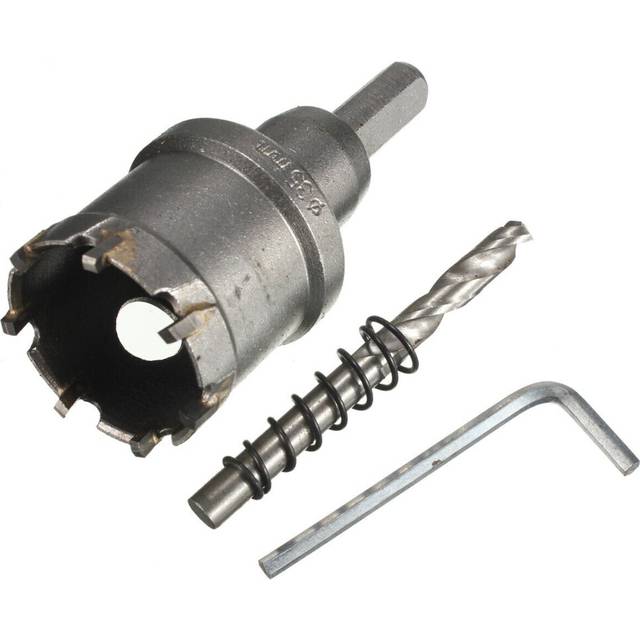 (35mm) 25mm - 45mm Carbide Tip Metal Cutter Hole Saw with Wrench/ Twist Drill Bit