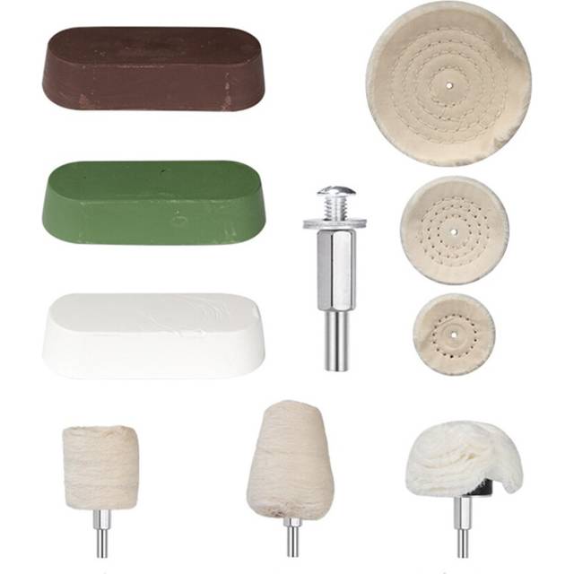 (10pcs) 10/11Pcs Polishing Wheel Set Cotton Cloth Buffing Wheel Bit 6.35mm Shank Grinding Rotary Tool Abrasive Tools
