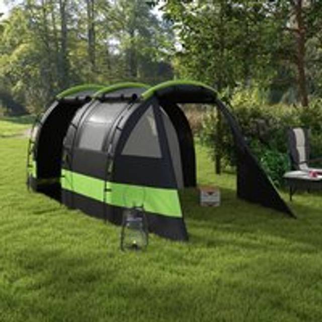 Outsunny Blackout Camping Tent with Bedroom & Living Room for 4-5 Person - Black | TJ Hughes