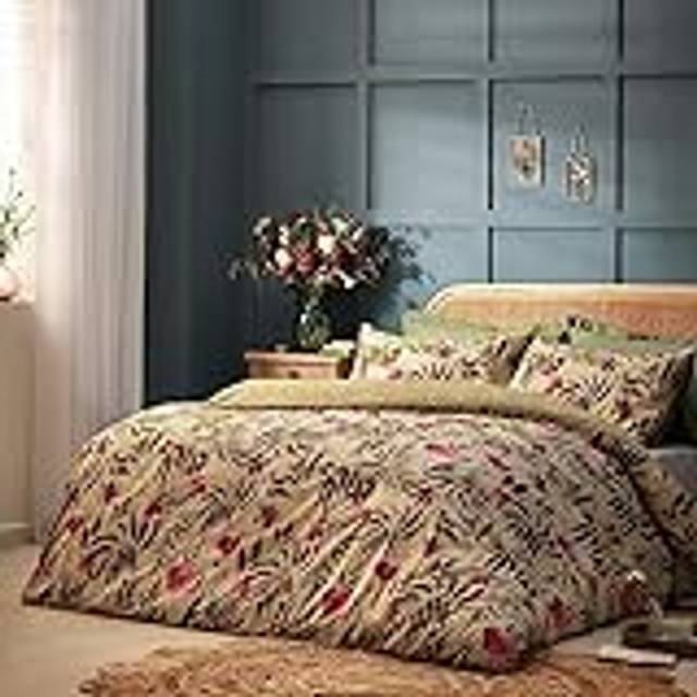 Wylder House of Bloom Poppy Duvet Cover Set - DOUBLE, SAGE