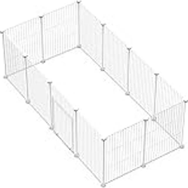 Rabbit Enclosure, Metal Fence, Wire Cage, Encrypted Wire Cage, DIY Assembly of Different Sizes of Metal Wire Cage(43x33cm White 12PCS)