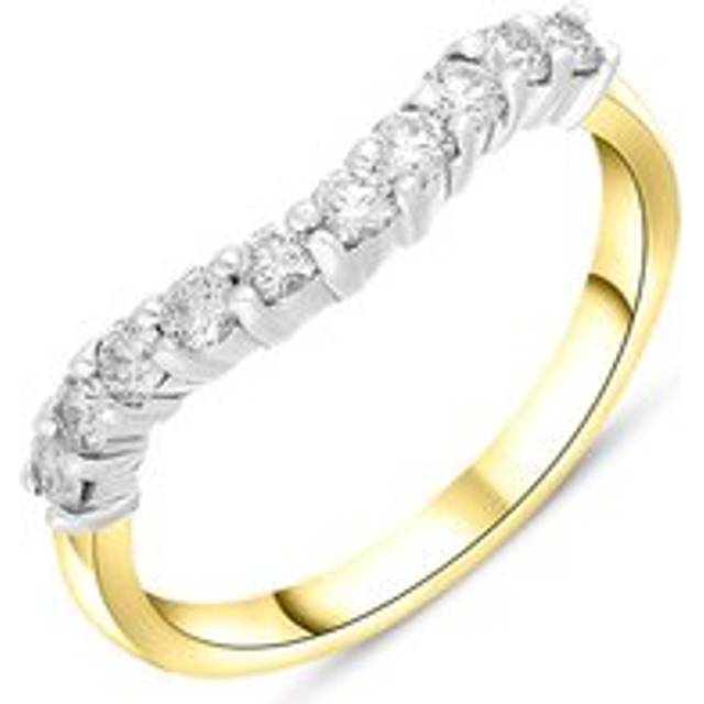 18ct Yellow Gold 0.43ct Diamond U Shape Half Eternity Ring - Yellow Gold
