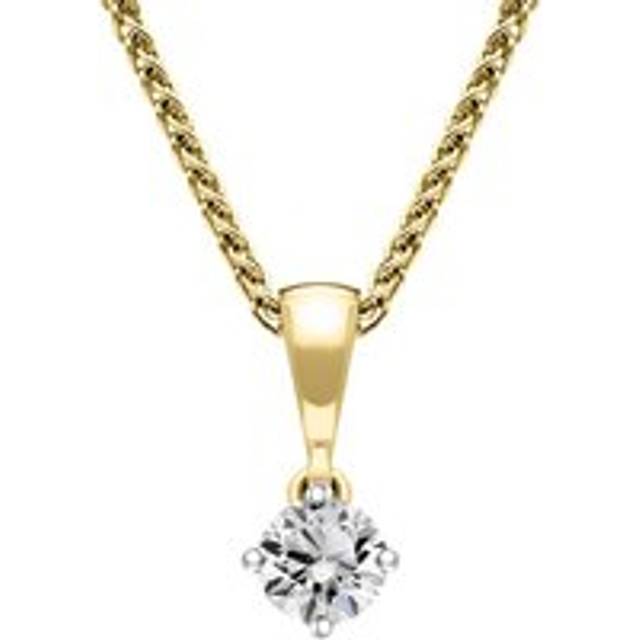 18ct White and Yellow Gold Diamond Solitaire Pendant