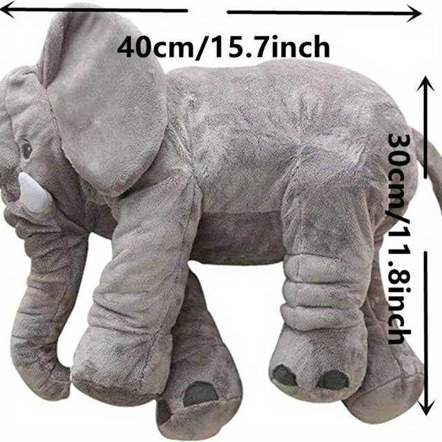 (Gray-40cm) Big Elephant Stuffed Animal Plush Toy, Cute Grey Elephant Toy The Best Gift For Birthday, Christmas Day, Valentine's Day