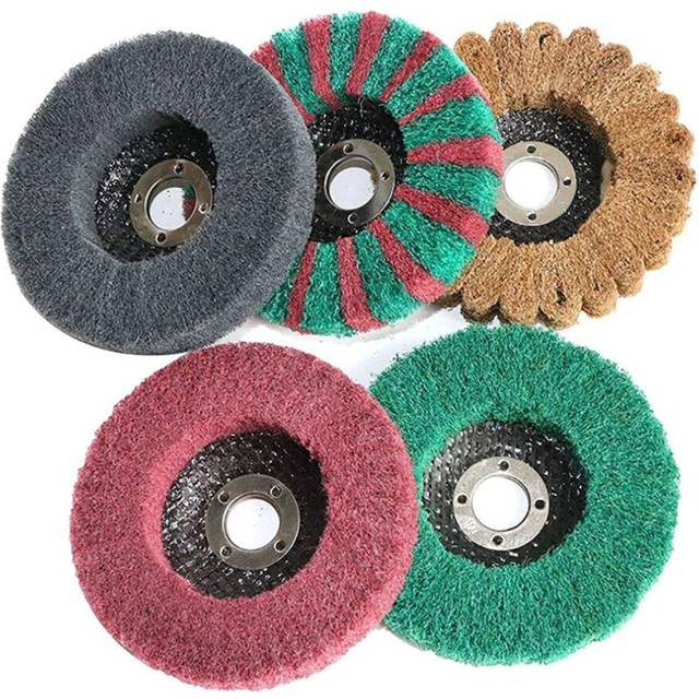 5Pcs 4 Inch Nylon Fiber Disc Grinding Wheel Set 120-600 Grit Assorted Sanding Grinding Buffing Wheels for Angle Grinder