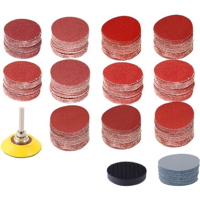 122pcs 2 Inch Sanding Disc Round Abrasive Dry Sandpaper with Back-up Pad for Polishing
