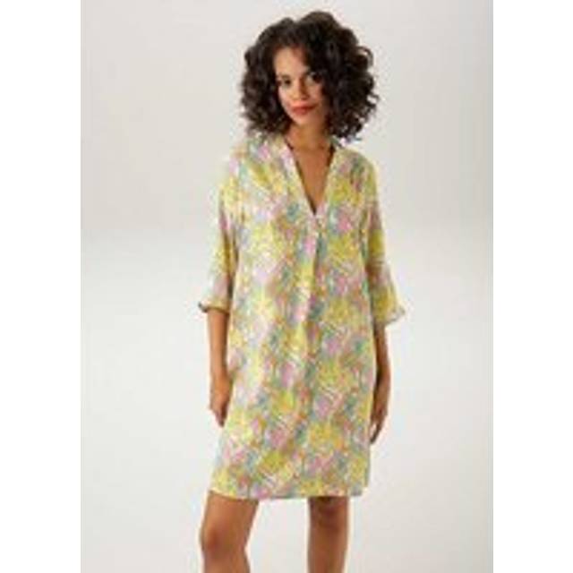 Aniston Floral V-Neck Summer Dress - Yellow Multi