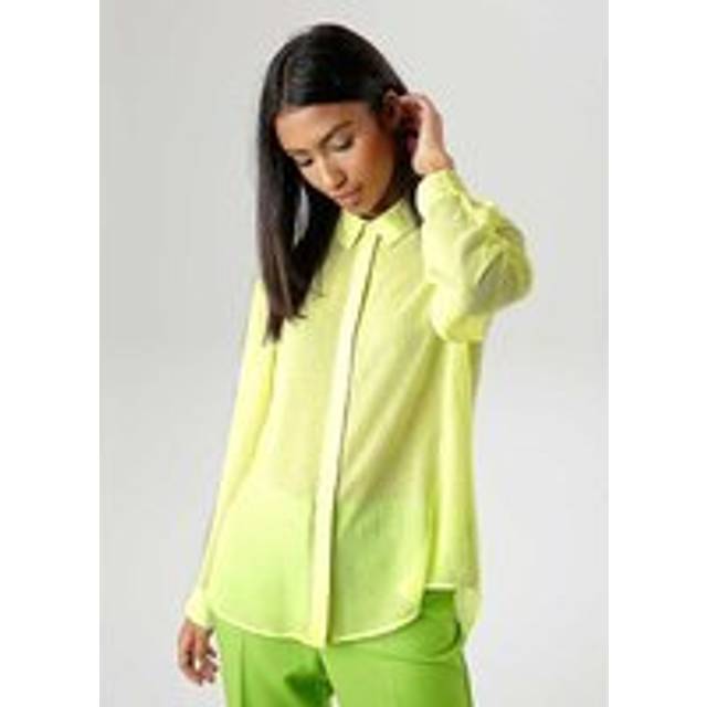 Aniston Chiffon Collared Blouse - Yellow