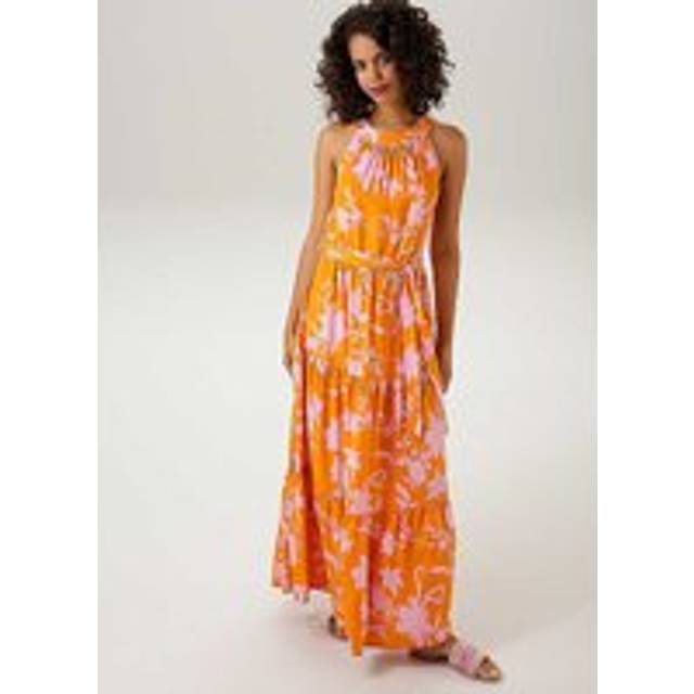 Aniston Floral Maxi Summer Dress - Orange