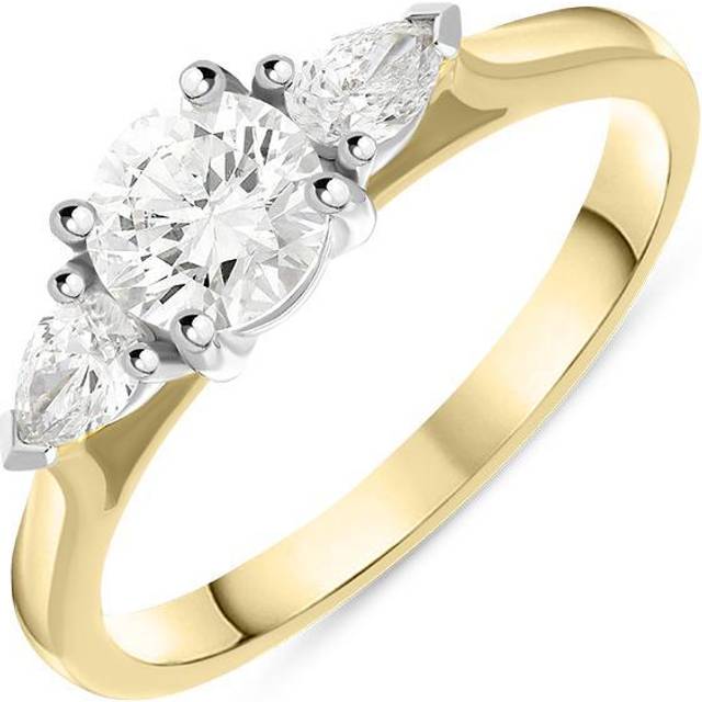 18ct Yellow Gold 0.89ct Diamond Trilogy Pear Cut Ring