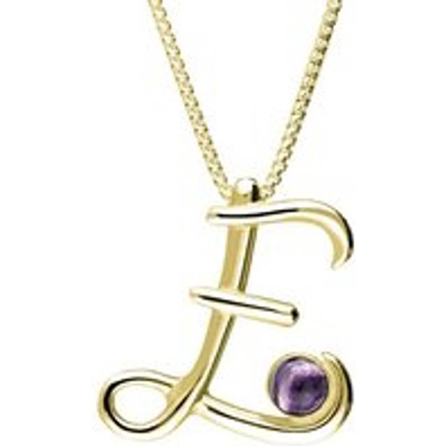 9ct Yellow Gold Blue John Love Letters Initial E Necklace - Yellow Gold