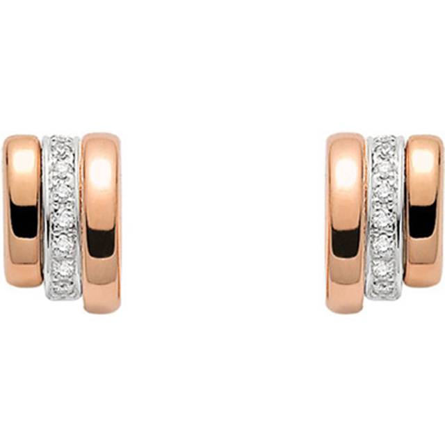 Fope Prima 18ct Rose Gold 0.13ct Diamond Earrings - Rose Gold