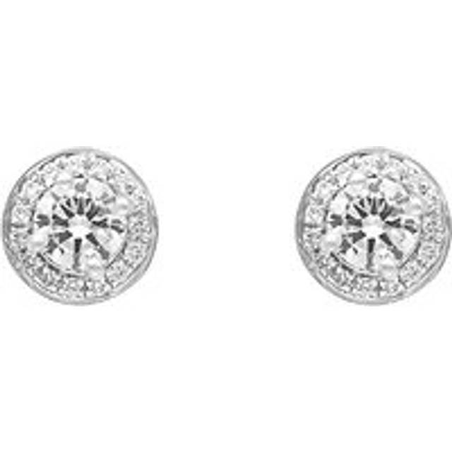 18ct White Gold 0.48ct Diamond Brilliant Cut Round Stud Earrings - Option1 Value White Gold
