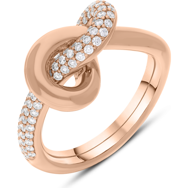18ct Rose Gold 0.60ct Diamond Knot Ring - J