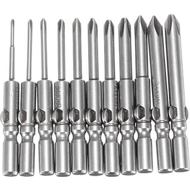 11Pcs 802 1.6-6.0mm Cross-Screwdriver Bits Set 6mm Round Shank Electric Screwdriver Bits