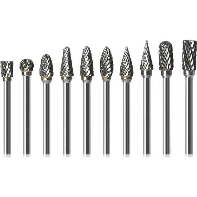 10pcs Carbide Tungsten Steel Electric Drill Grinding Head Rotary File Tungsten Steel Milling Cutter wood working Wood Carving