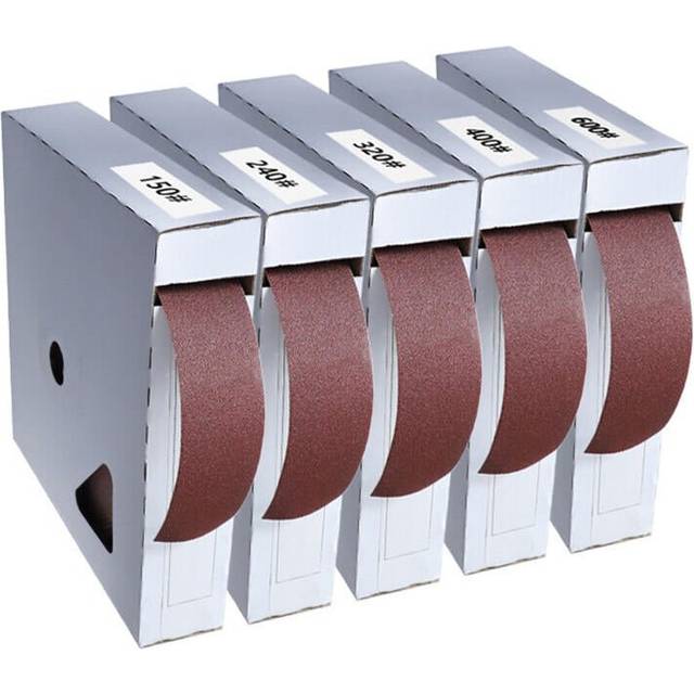 (320#) 50 Meters 150-600 Grit Box Sanding Belt Roll Drawable Emery Cloth Sandpaper Sanding Pack Roll for Wood Turners wood working Metal Grinding Poli