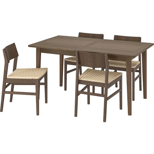 SKANSNÄS / SKANSNÄS bord och 4 stolar, brun bok/brun bok, 150/205 cm
