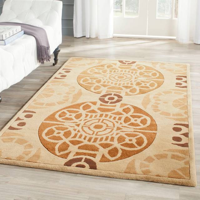 Mclain HandTufted Wool Gold/Light Brown Indoor/Outdoor Area Rug (Rectangle 91 x 152cm)