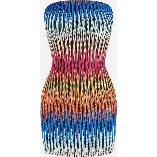 Color Block Randig Slim Fit Strapless Mini Klänning för sommaren - Multifärgad (L,M,S,XS)