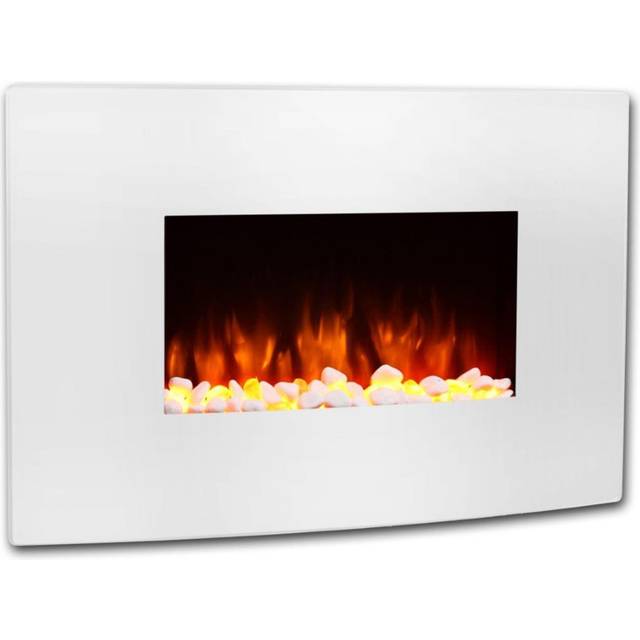 Wall Mounted Electric Fire - White;Black (58cm H X 91cm W X 18cm D)