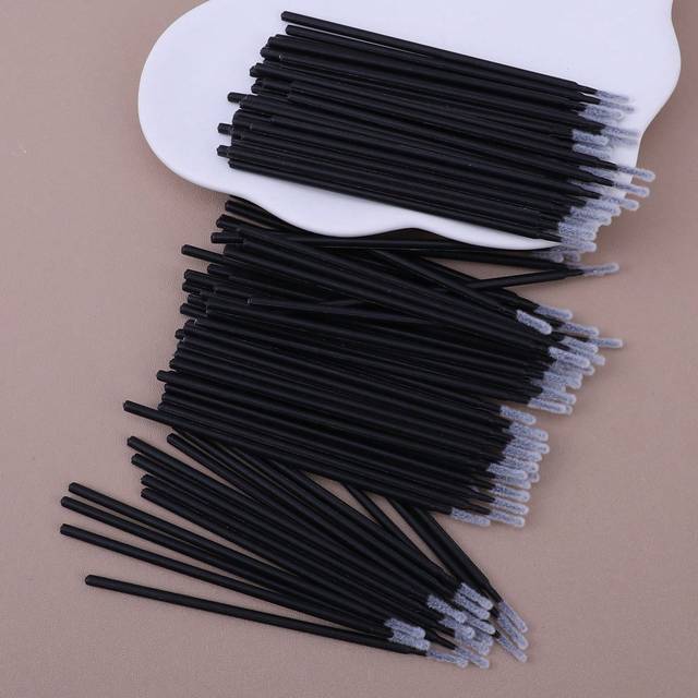 SHEIN 100pcs/Pack Disposable Eyelash Extension Makeup Brush Cleaning Wand Applicator For Mascara, Eyelash Brush, Eyeliner, Lipstick