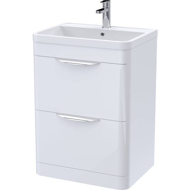 Parade 600mm Vanity Unit with Drawers inc Basin - Various Colours - Gloss White