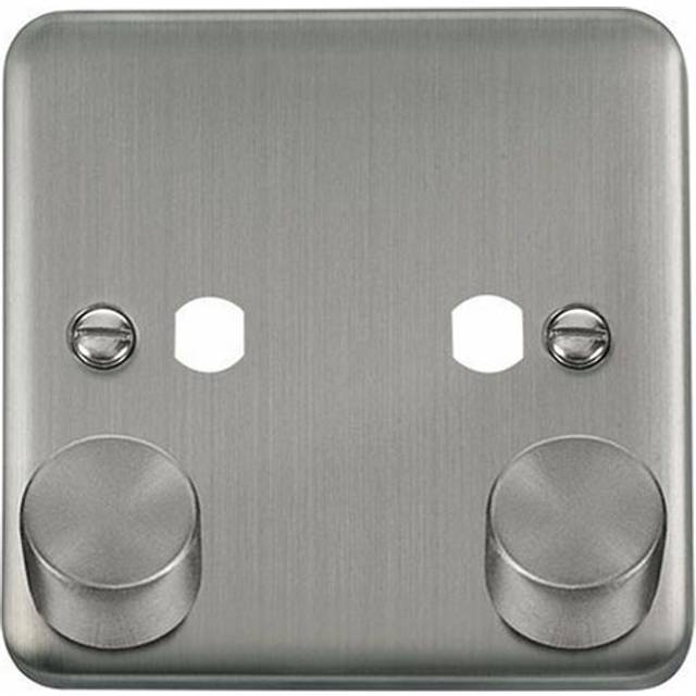 Click Deco Plus 2 Gang Dimmer Switch Plate Stainless Steel