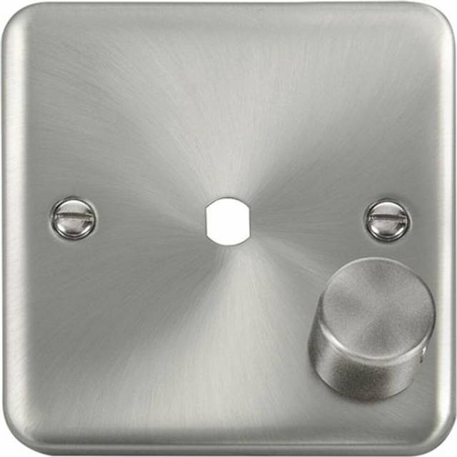 Click Deco Plus 1 Gang Unfurnished Dimmer Switch Plate Satin Chrome