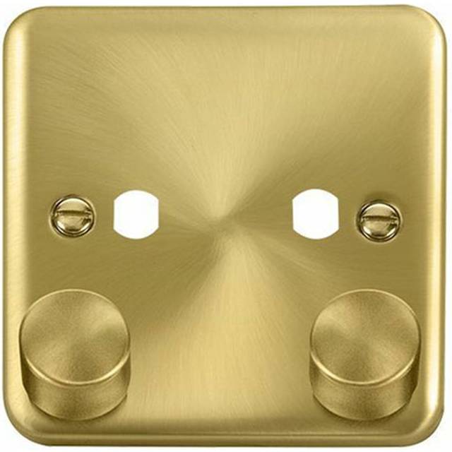 Click Deco Plus 2 Gang Dimmer Switch Plate Satin Brass