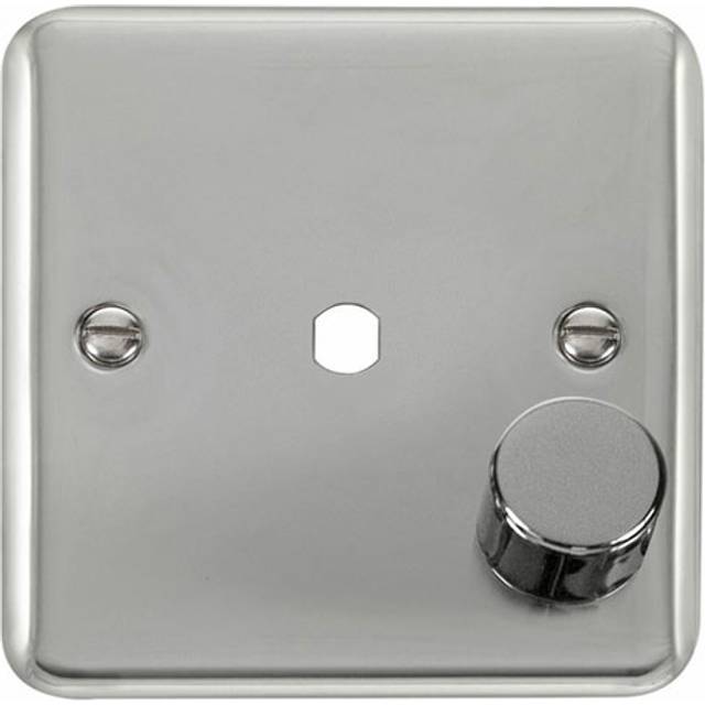 Click Deco Plus 1 Gang Unfurnished Dimmer Switch Plate Polished Chrome