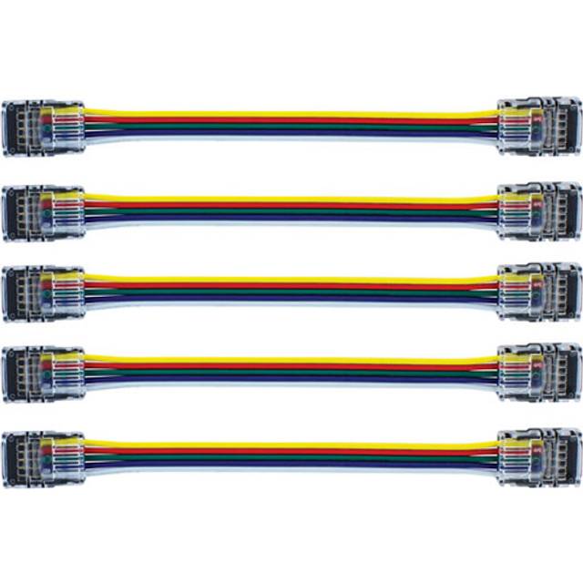 Integral 2-Way Connector 150mm Wire For IP33 / IP20 12mm RGBW Strip (Pack of 5)