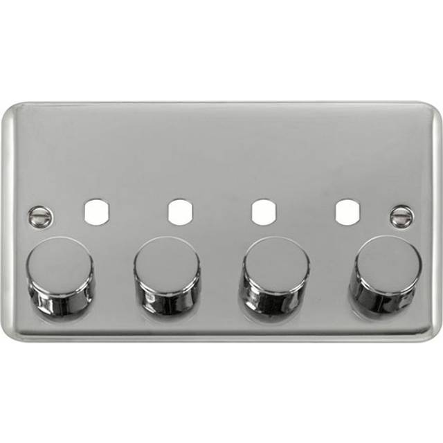 Click Deco Plus 4 Gang Dimmer Switch Plate Polished Chrome