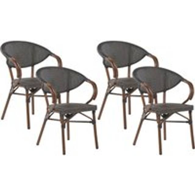 Set of 4 Garden Chairs CASPRI Metal Grey