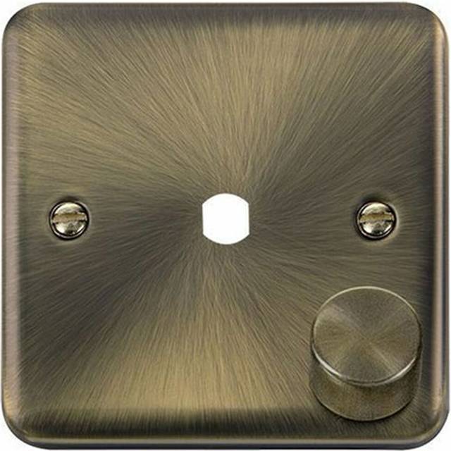 Click Deco Plus 1 Gang Unfurnished Dimmer Switch Plate Antique Brass
