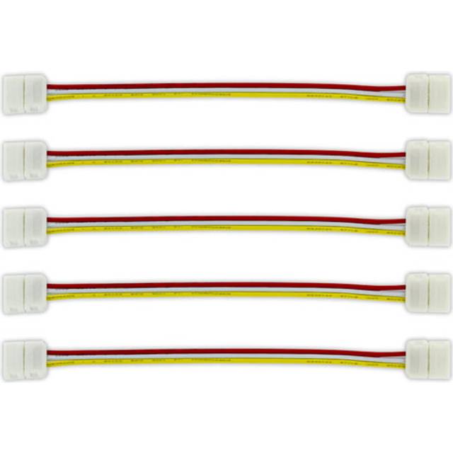 Integral 2-Way Connector 150mm Wire For IP20 Digital Pixel RGB Strip (Pack of 5)