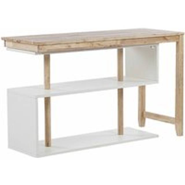 Convertible Desk with Bookshelf 120 x 45 cm Light Wood and White CHANDLER
