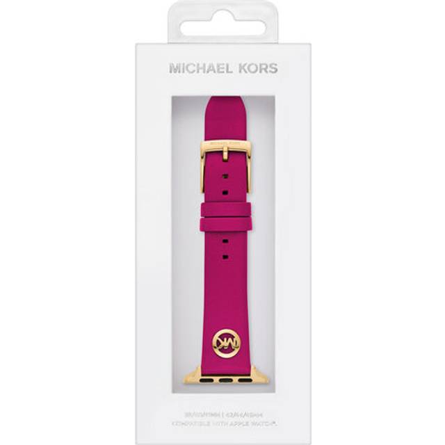 Michael Kors damband Apple Watch® 38 mm, 40 mm, 41 mm, 42 mm, 44 mm, 45 mm, 49 mm läder fuchsia, MKS8060E, rosa, 38/40/41MM:42/44/45/49MM-20MM, Casual