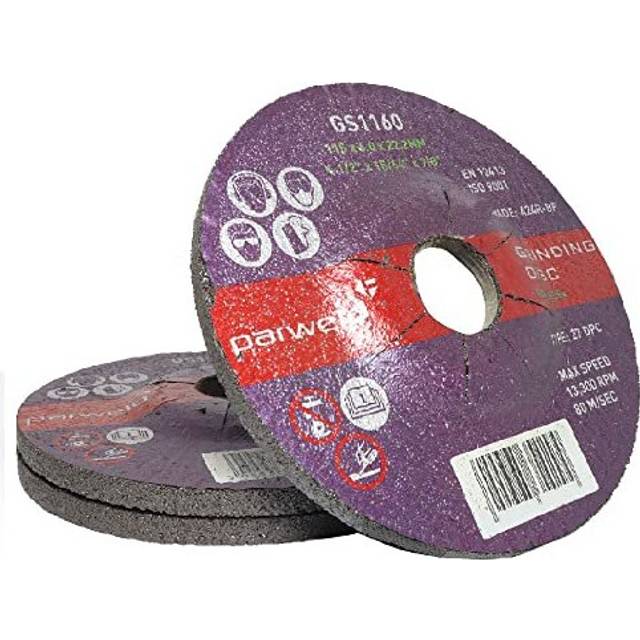 Pack of 10 Parweld 115mm Grinding Discs for Steel 115 x 60 x 222mm 45