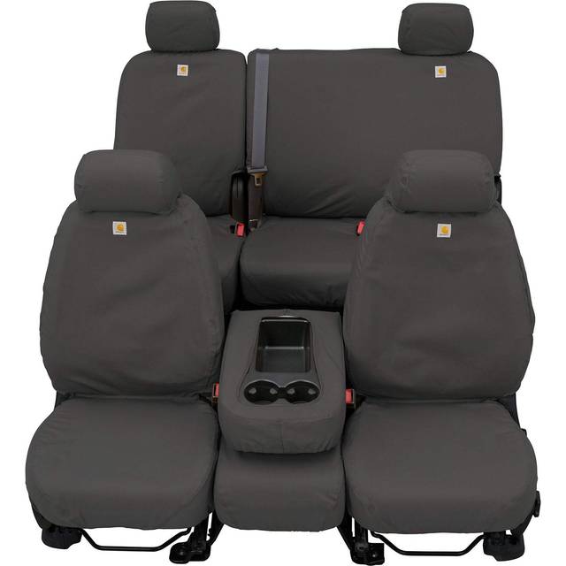 Covercraft  SSC2512CAGY Carhartt SeatSaver Front Row Custom Fit Seat Cover for Select Ford Models  Duck Weave Gravel