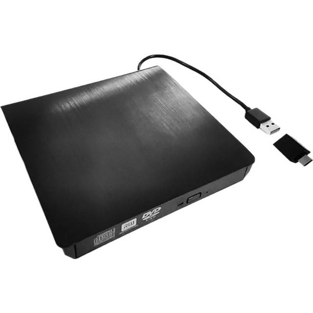 Extern DVD-enhet, USB 3.0 Bärbar CD-ROM Optical Drive Player för Laptop Burner Rewriter, för 12,7 Mm 9,5 Mm SATA DVD RW-enhet