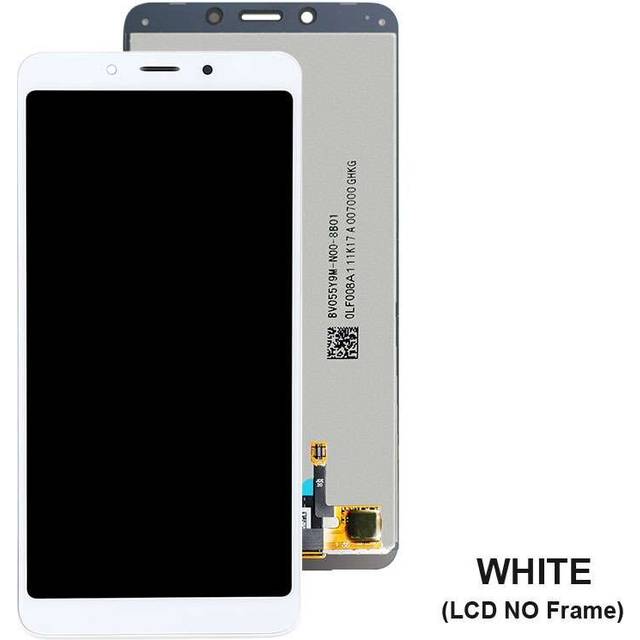 Original xiaomi redmi 6 redmi 6a lcd-skärm 5.45 "pekskärms digitizer med ram - Vit utan ram