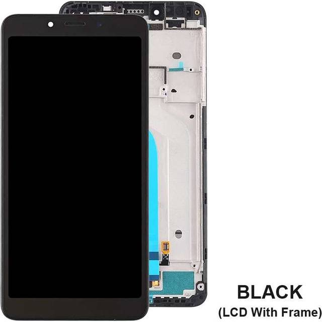 Original xiaomi redmi 6 redmi 6a lcd-skärm 5.45 "pekskärms digitizer med ram - Svart med ram